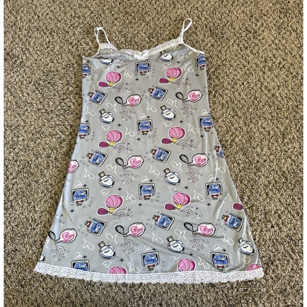 Mayfair Women's Gray Perfume Bottle‎ Nightgown Size Small